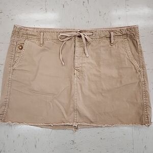 Gap 1969 Limited Edition Khaki Mini Skirt Raw Hem Button Fly Y2K Retro Size 12